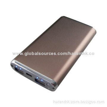 Hot-sale Metal Case Power Bank, 5,000mAh Capacity with Dual-USB and torch